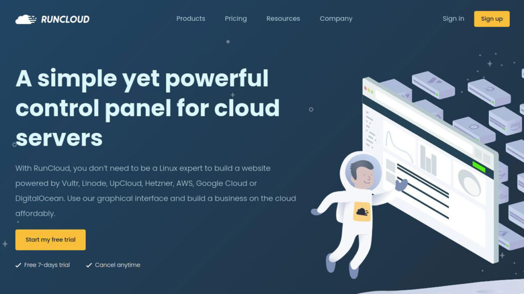 Screenshot for Runcloud WordPress Cloud Server control  panels